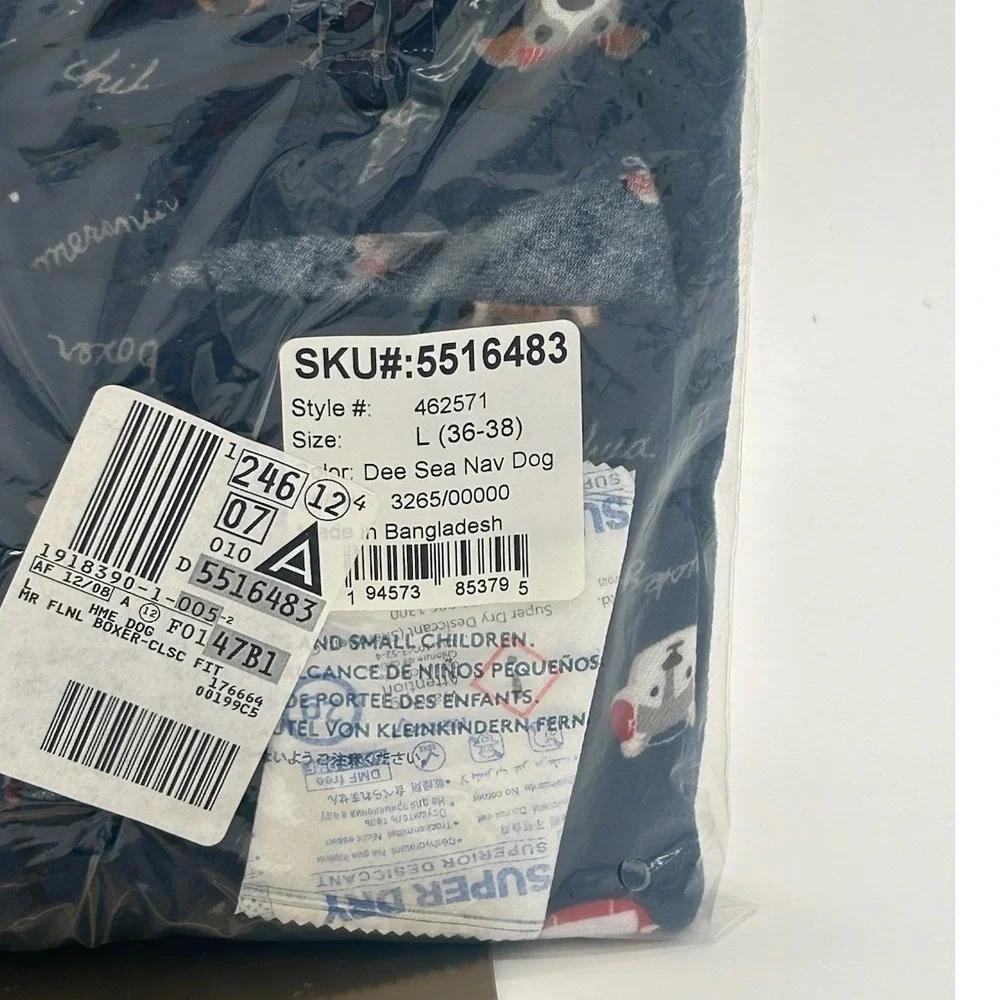 Lands' End Men's Boxer Shorts Novelty Dog Print Size‎ Large (36-38)